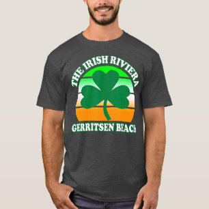 Gerritsen Beach Irish Riviera Funny Shamrock Retro T-Shirt