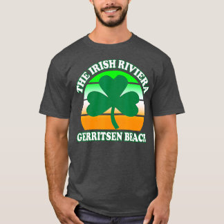 Gerritsen Beach Irish Riviera Funny Shamrock Retro T-Shirt
