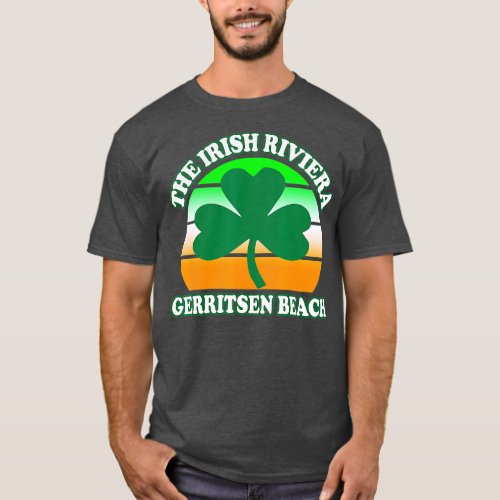 Gerritsen Beach Irish Riviera Funny Shamrock Retro T_Shirt