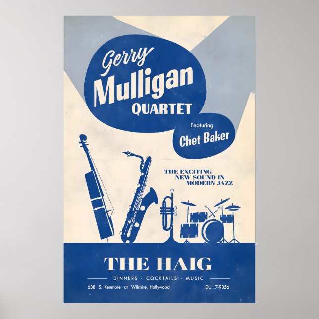 Gerry Mulligan - Chet Baker jazz poster - Live at (Front)