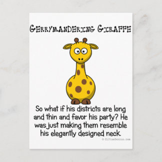 Gerrymandering congressional districts postcard