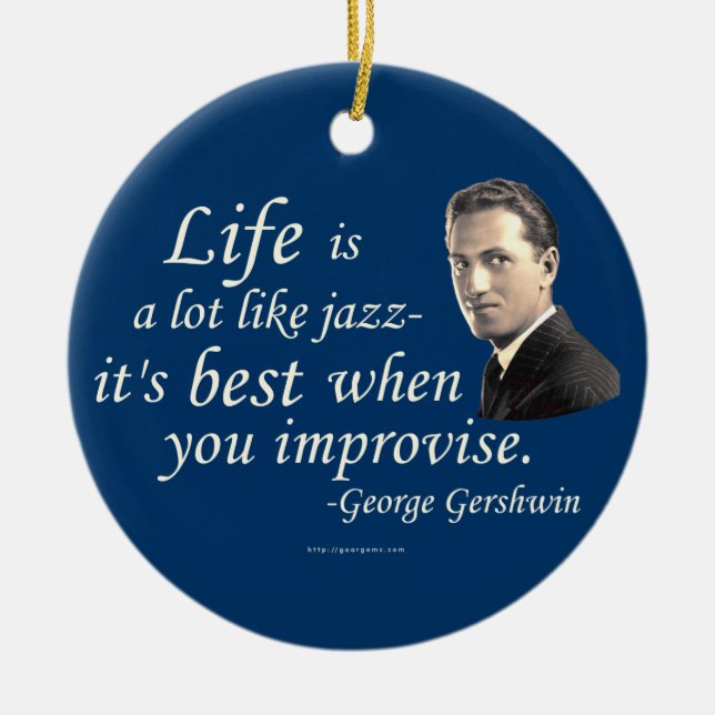 Gershwin on Life Ceramic Ornament (Front)