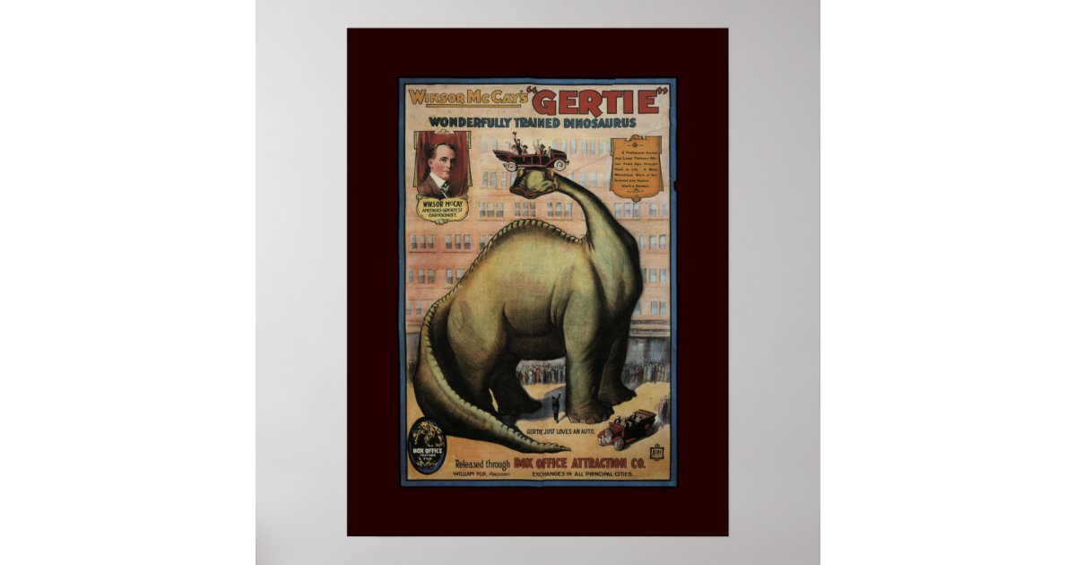 Gertie the Dinosaur Poster | Zazzle Gertie the Dinosaur Poster | Zazzle
