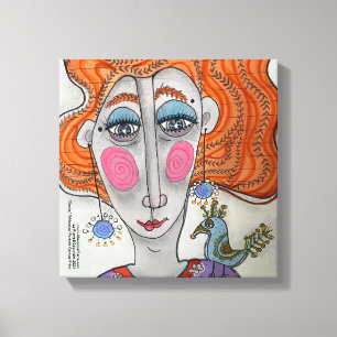 "Gertie," Whimsical Portrait Canvas Print