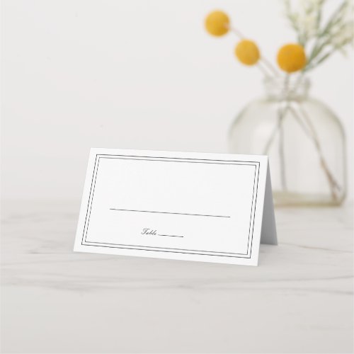 Gertrude Black and White Classic Elegant Wedding Place Card