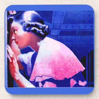 Gertrude spying on the neighbors beverage coaster