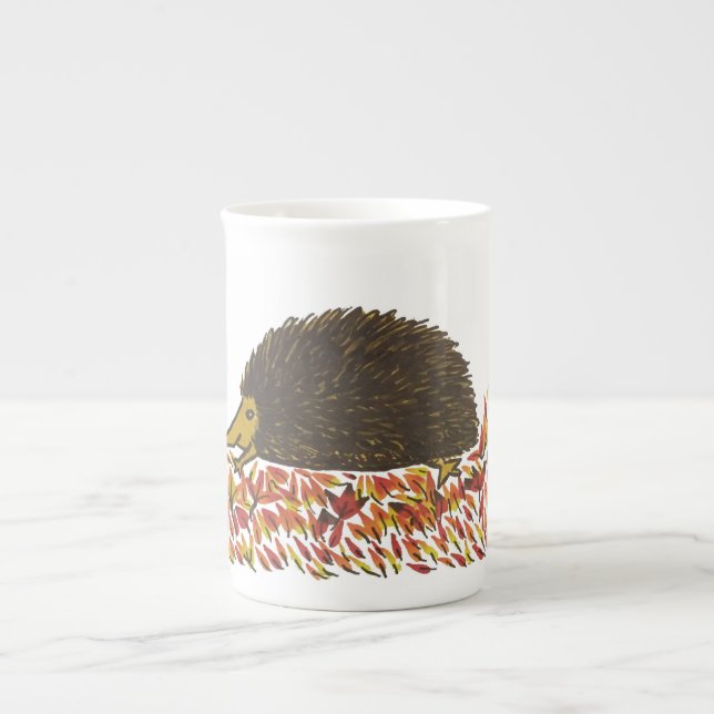 Gertrude the Snuffly Hedgehog Bone China Mug (Front)