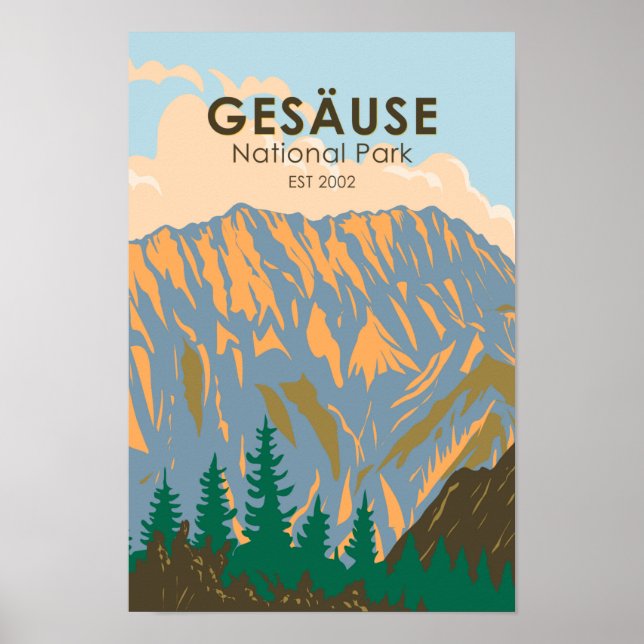 Gesause National Park Austria Vintage Poster (Front)