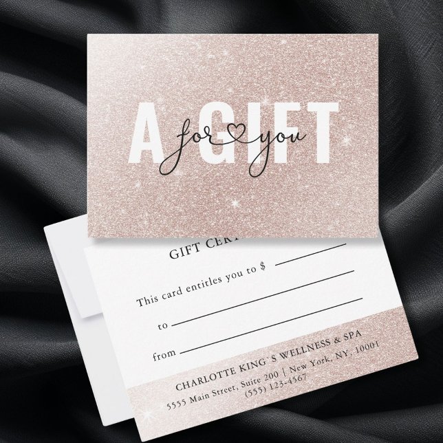 GESCHÄFTSGESCHENKZERTIFIKAT | Rosegold Glitter (GESCHÄFTSGESCHENKZERTIFIKAT | Rosegold Glitter. Add a touch of glamour to your business offerings wi)