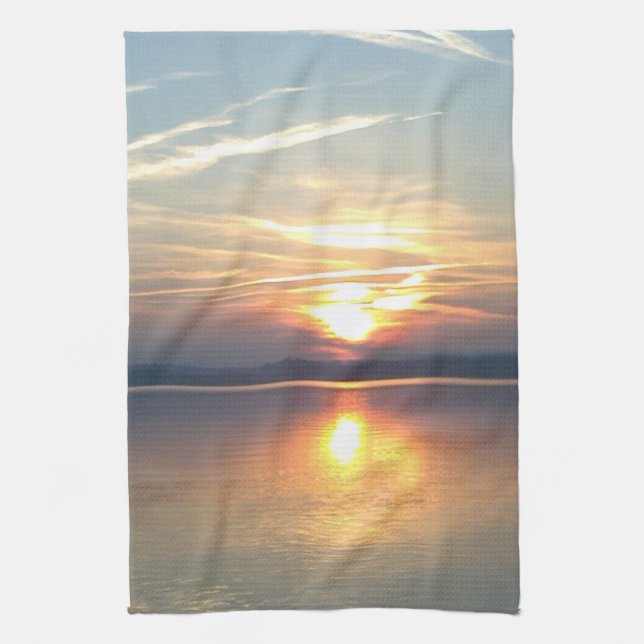 Geschirrtuch Sonnenuntergang am see Kitchen Towel (Vertical)