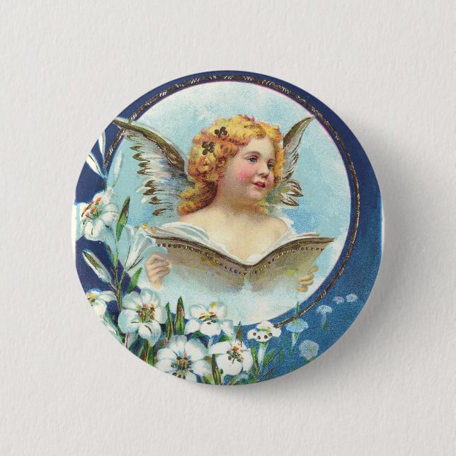 Gesegnete Ostern, Blessed Easter Pinback Button (Front)