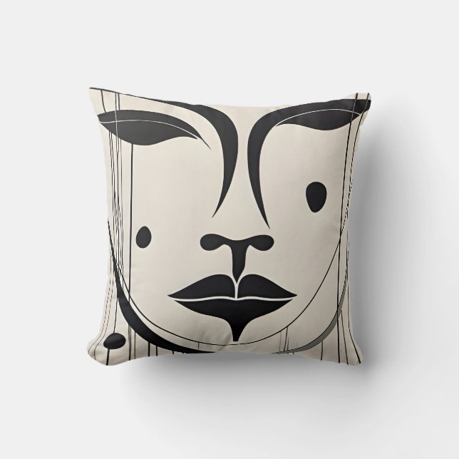 Gesicht - face throw pillow (Front)