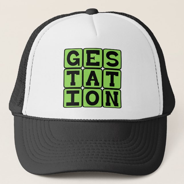 Gestation, Process of Being Pregnant Trucker Hat (Front)