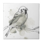 Gestural Bird Study Ceramic Tile<br><div class="desc">This print features a sketch of a perched bird | By June Erica Vess</div>