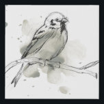 Gestural Bird Study Faux Canvas Print<br><div class="desc">This print features a sketch of a perched bird | By June Erica Vess</div>