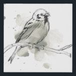 Gestural Bird Study Faux Canvas Print<br><div class="desc">This print features a sketch of a perched bird | By June Erica Vess</div>