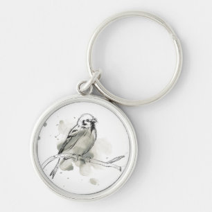 Gestural Bird Study Keychain