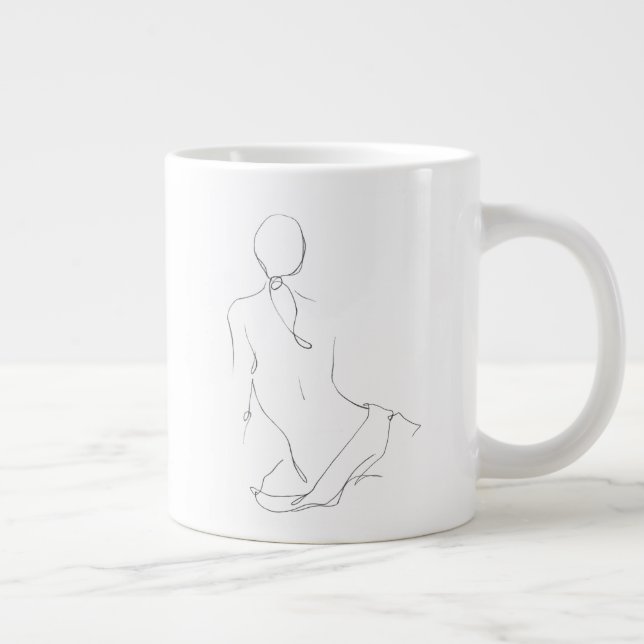 Gestural Contour Giant Coffee Mug (Right)