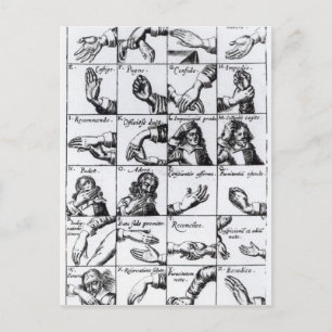 Gestures for miming  John Bulwer's 'Chrilogia Postcard
