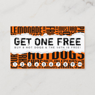 get 1 free HOT DOG Loyalty Card