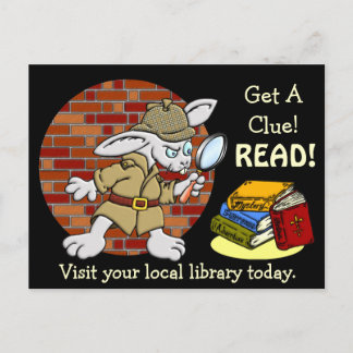 Get A Clue!  READ! Postcard