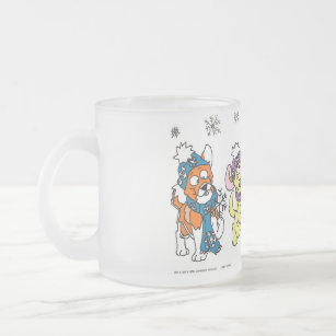 Get A Dog's Life!  Snow Puppies! Frosted Glass Coffee Mug