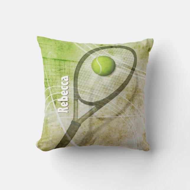 Get a Grip girl's tennis Throw Pillow (Front)