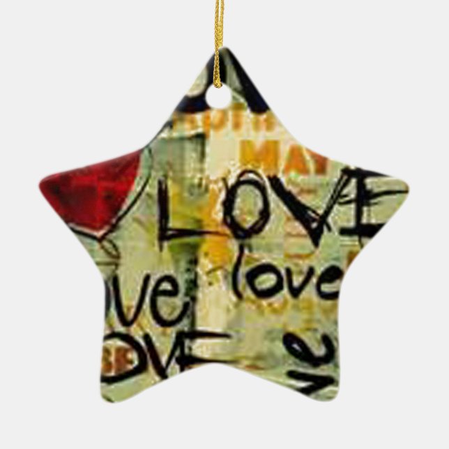 Get A Little Love Graffiti Ceramic Ornament (Front)