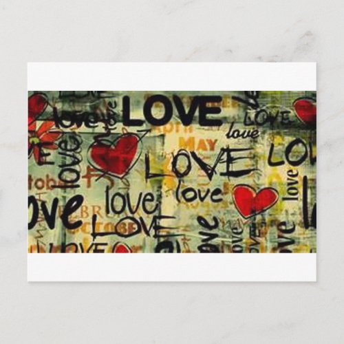 Get A Little Love Graffiti Postcard