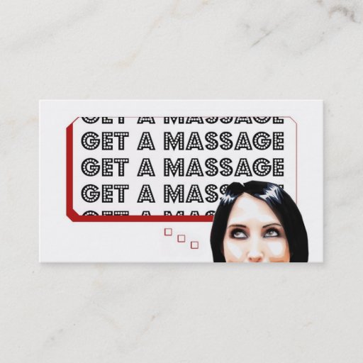Customizable Get A Massage Business Cards
