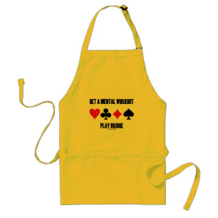 Get A Mental Workout Play Bridge (Four Card Suits) Adult Apron