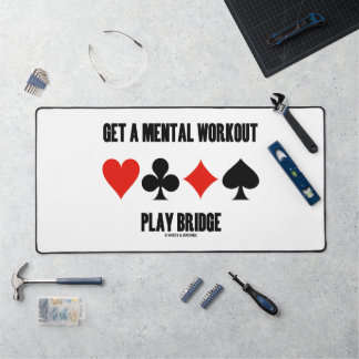 Get A Mental Workout Play Bridge Four Card Suits Desk Mat