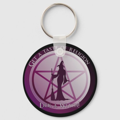 Get a taste of religion lick a Witch keychain