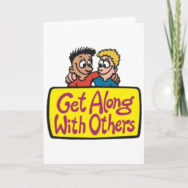 Get Along With Others Friends Kindness and Unity Card (Front)