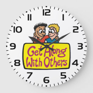 Get Along With Others Friends Kindness and Unity Large Clock