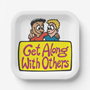 Get Along With Others Friends Kindness and Unity Paper Plates