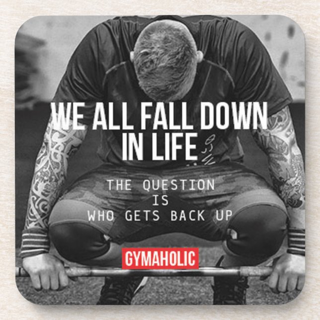 Get Back Up - Workout Motivational Drink Coaster (Front)