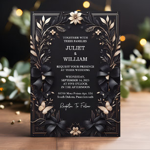 Get Banners Bows Satin Chic Ribbon Cutting Wedding Invitation