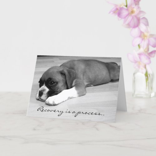 Get better soon Boxer puppy greeting card