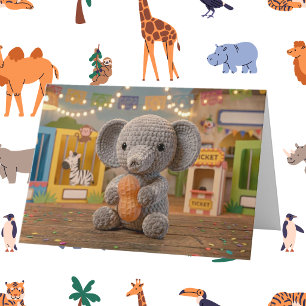 Get Better Soon Zoo Elephant and Coloring Page Card