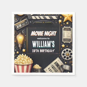 Get boy Camping Popcorn Movie Night 13th birthday Napkins