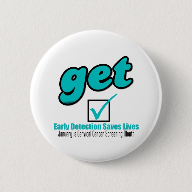 Get Checked Cervical Cancer Button (Front)
