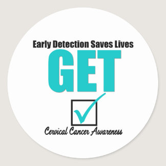 Get Checked Early Detection - Cervical Cancer Classic Round Sticker