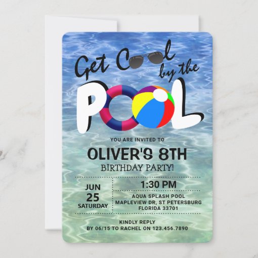 Get Cool By The Pool | Kids Birthday Invitation | Zazzle