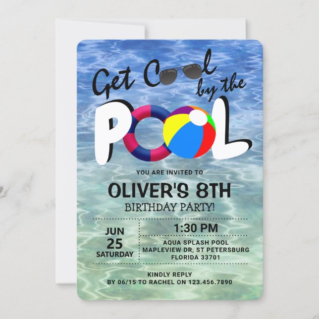 Get Cool By The Pool | Kids Birthday Invitation (Front)