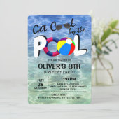 Get Cool By The Pool | Kids Birthday Invitation (Standing Front)
