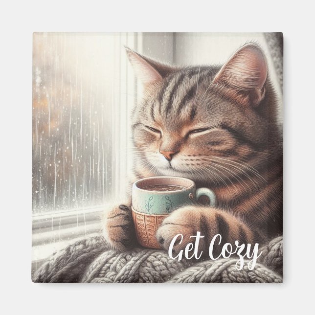 Get Cozy Cat Magnet (Front)