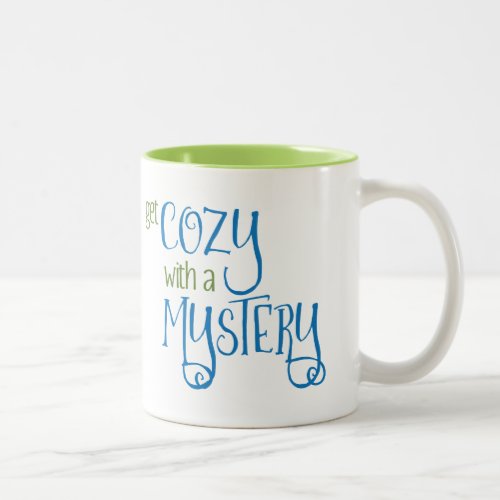 Get Cozy with a Mystery green and blue Two_Tone Coffee Mug
