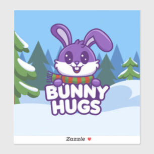 Get Cozy with Winter Bunny Hugs Sticker