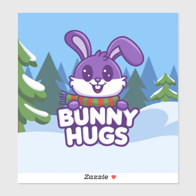 Get Cozy with Winter Bunny Hugs Sticker (Sheet)